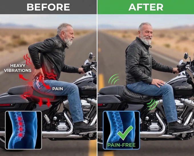 Before / after: vibrations and lower-back pain versus a pain-free position with SelleZen